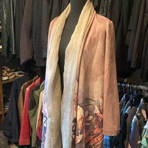 Light weight micro suede swing coat